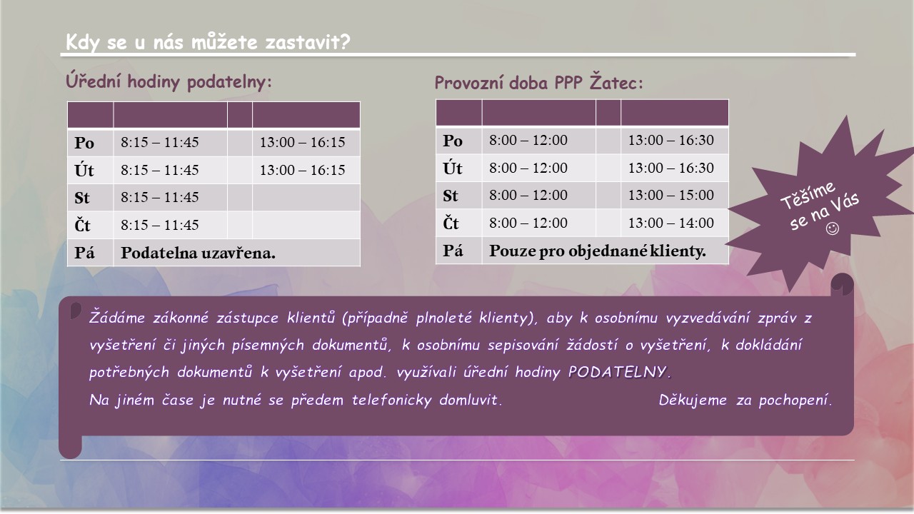 Úřední hodiny PPP Žatec 2