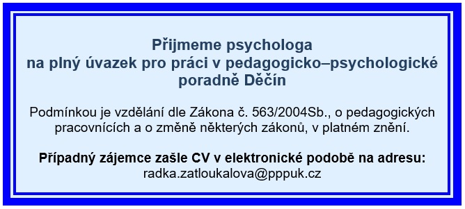 inzerat psycholog decin