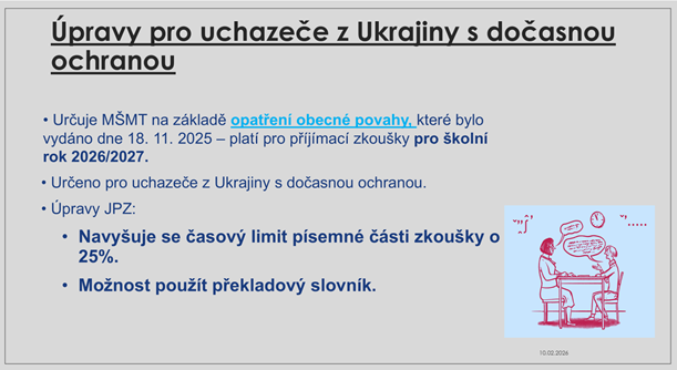 upravy pro uchazece z ukrajiny s docasnou ochranou